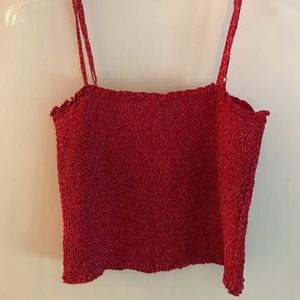 Red & White Stretchy Crop Top